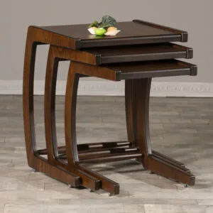 تصویر 3 از میز عسلی چوبی چهار تایی خوش‌ رنگ و طبیعی